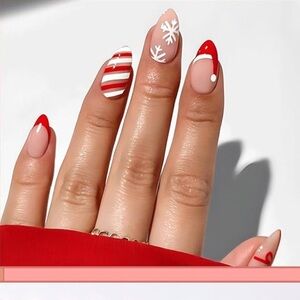 30  Christmas Design  Press on False Nails NIB